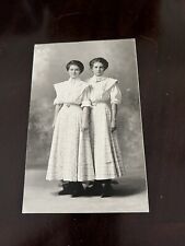 RPPC Photo Postcard Charming Sisters in Similar Dresses picture