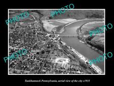 OLD LARGE HISTORIC PHOTO OF TUNKHANNOCK PENNSYLVANIA AERIAL VIEW OF CITY c1935 picture