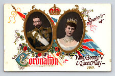 c1911 Coronation King George V & Queen Mary Souvenir Gel Postcard picture