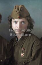 WW2 Picture Photo beautiful Soviet girl uniform 5888 picture