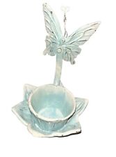 vintage painted metal butterfly flower cup planter  tea light picture
