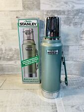 Vintage Aladdin Stanley Green Vacuum Bottle Thermos Made in USA A-944DH W/ Box picture