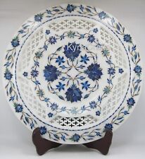 12 Inches Intricate Work Decorative Plate White Marble Placemet with Luxury Look picture