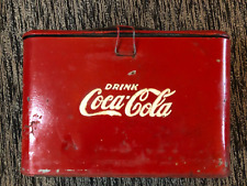 Vintage Coca Cola Red Metal Cooler  1940s? picture