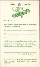 Vintage 1950s DeKALB SEED CORN Advertising Postcard Salesman's Card / Unused picture