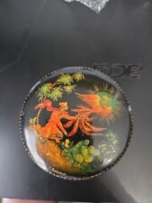 Vintage USSR Hand-Painted Russian Palekh Lacquer Box FIRE BIRD # 8273 picture