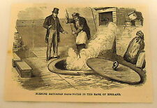 1879 magazine engraving ~ BANK OF ENGLAND ~ burning returned bank notes picture