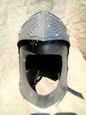 Steel Helmet 16 Gauge Steel Medieval Combat Bascinet Sugar Loaf Helmet Hallow picture