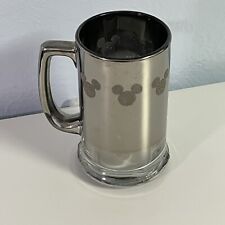 Vintage Disney chrome / mirrored mug / handled beer drinking glass picture