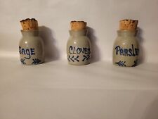 (3) Beaumont Brothers Salt Glaze Pottery Spice Jars w/ Corks - BBP - 1996 - OHIO picture