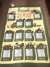 Vintage Harrods Knightsbridge 2003 Floral Tea Towel,calendar picture