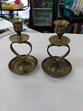 Pair Of Vintage Hosley Solid Brass Candlestick Holders picture