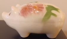 Ceramic Vintage Piggy Bank With Pink Flowers picture