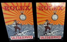 2 X ROLEX SALE & SERVICE PORCELAIN ENAMEL SIGN BOARD SIZE 30