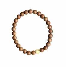 6-8mm Natural brown Sandalwood beads Beeswax Bracelet Easter Cuff picture