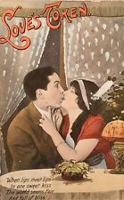 1915 Picture Postcard ~Love's Token~Flapper Woman With Her Man. #-4409 picture