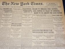 1917 JUNE 20 NEW YORK TIMES NEWSPAPER - WILSON TO EMBARGO FOOD EXPORTS - NT 7809 picture