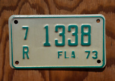1973 Florida MOTORCYCLE License Plate - Nice Quality Original picture