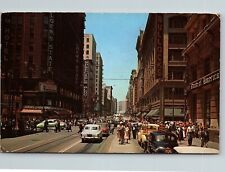 1955 LOS ANGELES CA CORNER 7th & BROADWAY STREET VIEW STORES CARS POSTCARD P2868 picture
