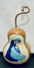 Hand carved Hand Painted Gourd Mother Mary &Baby Jesus Nativity Religious Art picture