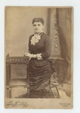 Antique c1880s Cabinet Card Beautiful Woman Stunning Dress Yarmouth, NS Canada picture