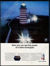 1970 West Quoddy Head ME lighthouse photo Delco Energizer battery vtg print ad picture