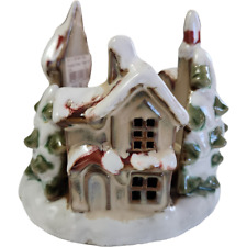 Tii Collections Ceramic Chapel Holiday Christmas Home Décor Candle Holder picture