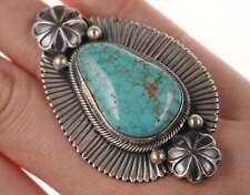 sz6 Paul Livingston Navajo Sterling ber Turquoise Ring picture