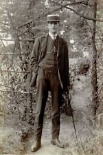 1920s Man Walking a Wooded Path Espalier 4