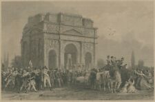 French Revolution, Arch of Marius at Orange, Guillotine, BN3 Vintage Print picture