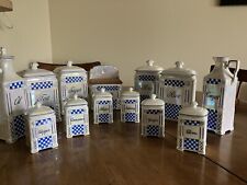 Czech canister and Spice Set   Checkerboard Lusterware picture