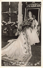 Postcard Portland, OR: 1949 Rose Festival, Queen Joyce I of Rosaria RPPC picture