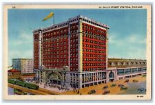 1938 Exterior View La Salle Street Station Building Chicago Illinois IL Postcard picture