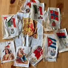 Lot 21 Vintage NEBO Cigarette Silks 2 Indian Chiefs 19 Country Flags Lg Scotland picture