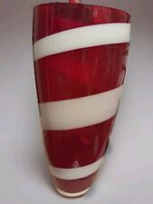 Vintage Red And White Vase Swirl Candy Vane Christmas Stunning Bright White picture