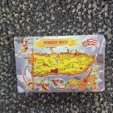 Vintage Puerto Rico Colorful Travel Souvenir Map Playing Cards Sealed NOS W/Box picture