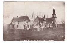 1909 GRANT CENTER IOWA SWEDISH LUTHERAN CHURCH PARSONAGE POSTCARD IA DAYTON PM picture