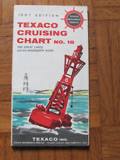 1967 TEXACO OIL MAP BOAT CRUISING CHART GREAT LAKES MISSISSIPPI RIVER picture