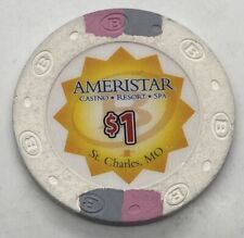Ameristar Casino Resort Spa St. Charles MO $1 Chip - B Connected Mold 2019 picture