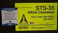 SAM DURRANCE (d.2023) STS-35 Astronaut Signed NASA KSC GATE PASS BECKETT CERT picture