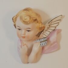 Vintage Napco Cherub Angel Head Ceramic Wall Hanging Figurine Made in Japan picture