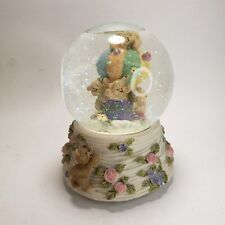 Vintage Balloon Teddy Bears Waterglobe Music Box 