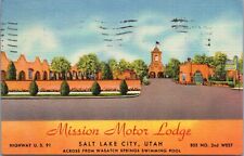 SALT LAKE CITY, Utah  UT    Roadside  MISSION MOTOR LODGE c1940s Linen Postcard picture