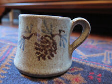 Almquist’s Old Time Pottery coffee mug, floral design, Winthrop,  speckled brown picture