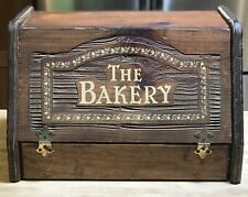 Vtg “THE BAKERY” Bread Box  Farmhouse Country Kitchen - Handcrafted Wood picture