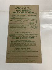 Original Nabisco shredded wheat wild animal show 3 dimensional pictures Order Fm picture