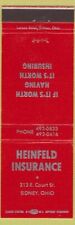 Matchbook Cover - Heinfeld Insurance Sidney OH picture