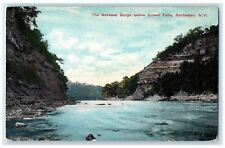 c1910s Scene On Lover Genesee River Below Lower Falls Rochester NY Rock Postcard picture