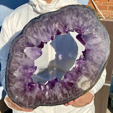 13.8LB Natural Amethyst Cave Crystal Slice Crescent shaped Hand Cut Repai picture