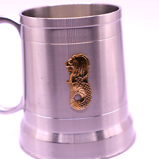 Beer Mug Stein Tankard Lion Pewter Crystal (M) SDN BHD Engraved Design 97% TIN picture